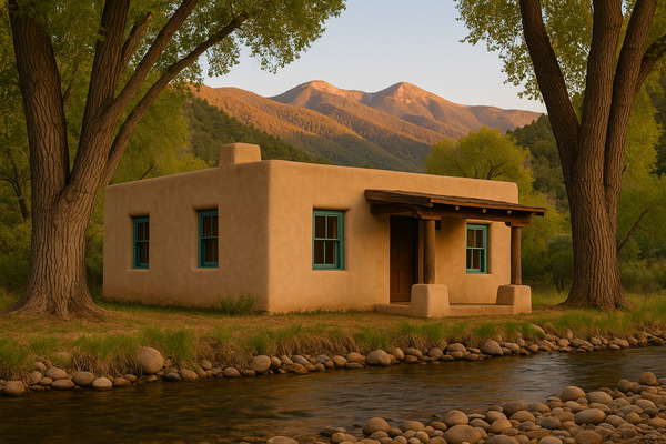 2BR rental in Taos — Taos Canyon — 2BR riverside cabin